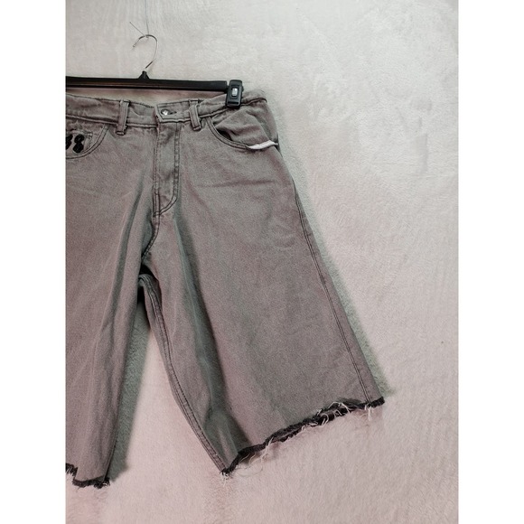 DIGITS 238 Shorts Mens Size 28 Gray Robo Denim 5-Pockets Design Flat Front‎ Logo - Picture 9 of 9